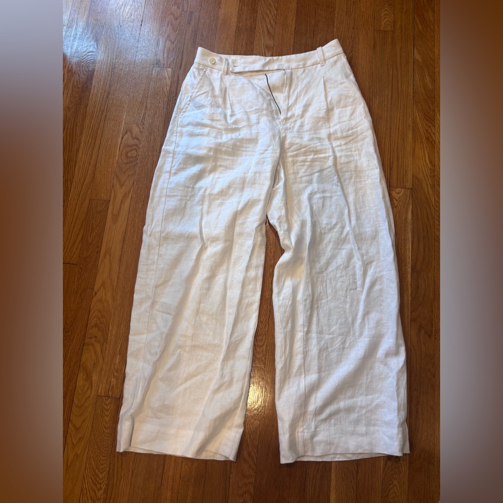 Madewell white linen trouser size 8